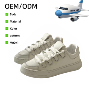 Zapatillas de Moda Personalizadas para Hombre con Logotipo, Antideslizantes, Estilo Skateboard, Parte Superior de Microfibra Blanca, para Caminar - Product Image 1