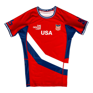 Camiseta Deportiva de Compresión para Hombre, Cuello Redondo, Transpirable, Elástica, con Estampado por Sublimación, Protección Solar UPF50, Ecológica, de Secado Rápido, en Oferta - Product Image 1