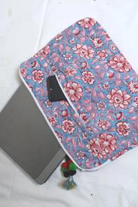 Housse en coton fait à la main pour ordinateur portable matelassé motif floral sac d'affaires léger et étanche à la mode simple pour la protection du bureau - Product Image 1