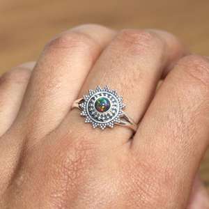 Minimalist <b>Black</b> Ethiopian Opal 925 Sterling Silver Ring Handmade Gemstone Jewelry Elegant Ring <b>Women</b> Gifts - Product Image 4