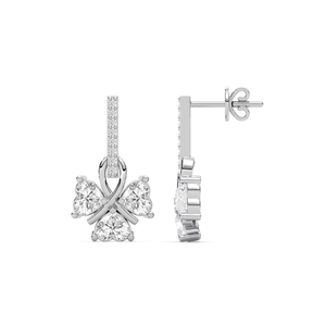 2.5กะรัตตัดรูปหัวใจเพชรที่โตแล้ว VVS ต่างหูห้อยชัดเจนต่างหูเพชรสีขาวทอง14K สำหรับผู้หญิงต่างหูแบบห้อย - Product Image 2