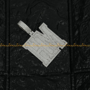 Pendentif personnalisé de votre choix avec notre nouveau pendentif lettre Hip Hop design en argent sterling 925 et diamants Moissanite - Product Image 4