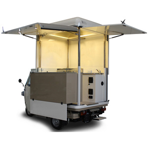 Camion de restauration électrique mobile à 3 roues, chariot de traiteur en acier inoxydable avec cadre en aluminium, alimentation intégrée, utilisation extérieure - Product Image 1