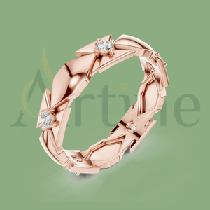 Bague de fiançailles solitaire élégante 14K pour mariée - Product Image 1