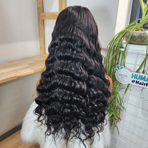 Natural Color Glueless Transparent for for Human Hair <b>Wigs</b> Pre-Plucked Vietnamese Deep Wave Bundle Virgin Hair Wholesale - Product Image 5