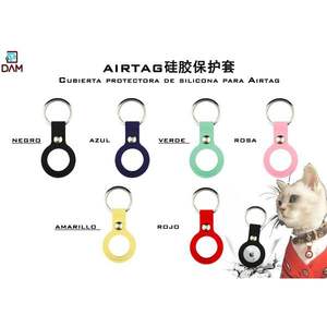 Étui de protection en silicone DAM avec porte-clés et bouton de commande via application, sans pile, pour traceur GPS intelligent - Product Image 3