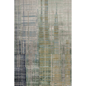 Alfombra Kavi Gris y Negra Anudada a Mano de Lana y Seda de Bambú con Patrón Abstracto para Uso Doméstico-Srb(701(Ox)) - Product Image 3