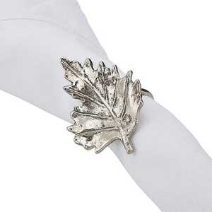 Rond de serviette en métal, design moderne de feuille plaqué argent pour la vente en gros de serviettes de table de fête de mariage d'hôtel - Product Image 1