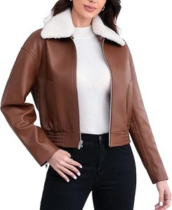 Chaqueta Bomber de Cuero Genuino Marrón al por Mayor, Elegante, de Alta Calidad, con Logotipo Personalizado OEM, Colores, Cierre de Cremallera, Chaquetas de Motociclista para Mujer - Product Image 3