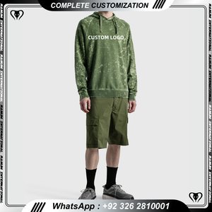 Fabricante de ropa de calle, Sudadera con capucha negra Vintage, logotipo personalizado, Sudadera con capucha de lavado con piedra ácida Vintage de gran tamaño - Product Image 3