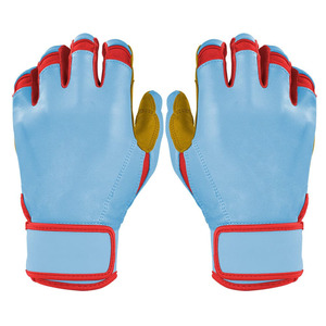 Best Quality Softball <b>Batting</b> Gloves High Quality <b>Light</b> Blue Short Cuff Sports Baseball <b>Batting</b> Gloves - Product Image 1