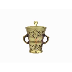 Pure Brass Imam Dasta Mortar <b>and</b> Pestle <b>Set</b> Ohkli Musal Kharal from India Manufacturer for <b>Herb</b> & <b>Spice</b> Grinding Supplies - Product Image 5