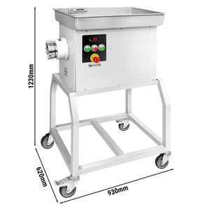 Hachoir à viande électrique robuste - Taille 32 - 600 kg/h - 3 kW - 236 tr/min - Plaque de hachage 3,5 mm - Avec roulettes - Avec système de refroidissement - Product Image 2