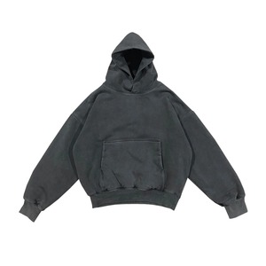 High Street Front Pocket Washed Baggy <b>Black</b> Hooded <b>Hoodies</b> Men's Solid Clean Pullover Casual Sweatshirts <b>Oversized</b> - Product Image 6