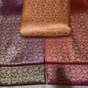 Tissu brocart de soie Banarasi de luxe Textile Jacquard tissé à la main de qualité supérieure tricoté pour garçons Vêtements ethniques Designer de rembourrage - Product Image 1