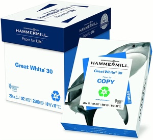 Papel para Copiar Hammermill Great White 30, 8½ x 11, 75 g/m², 20 lb, 500 Hojas, Blanco - Product Image 1