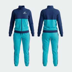 Conjuntos Deportivos Casuales de Invierno para Mujer de Secado Rápido, Servicio OEM ODM, Pantalones Deportivos y Sudadera con Cremallera 100% Algodón - Product Image 4