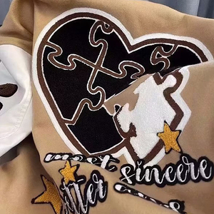 Venta al por mayor OEM personalizado chaqueta de béisbol de manga de cuero de talla grande Chenille bordado Vintage Letterman Varsity chaqueta para los hombres - Product Image 3