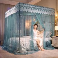 Palais pliable 3 portes luxe Royal moustiquaire tente lit rideau à baldaquin avec support support pour literie salon décorations