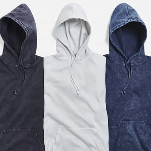 Conçu sur mesure hommes grande taille recadrée à capuche épaule tombante lavé à l'acide en relief 100% français coton polaire détresse Unique - Product Image 2