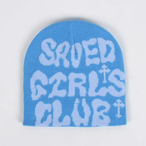 Gorro de punto de invierno para hombre con logotipo grande al por mayor, gorros ajustados, gorros cálidos personalizados, gorros de invierno con letras nuevas gruesas - Product Image 4