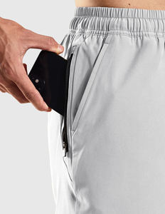 Grey <b>Mens</b> Athletic <b>Shorts</b> <b>with</b> Stretchy Quick Dry Fabric and Secure <b>Zip</b> <b>Pockets</b> Ideal for Training Running and Daily Workout - Product Image 5