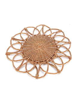 Produits en gros Assiette de présentation en rotin Décoration de table Charme en rotin vert Napperons élégants Accessoires Assiette de présentation - Product Image 3