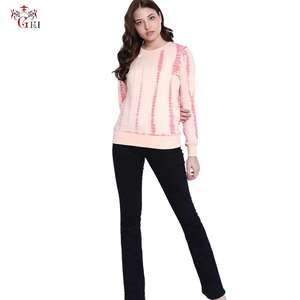 Sweat-shirt pour femme imprimé sur le devant, design personnalisé, couleur personnalisée, service OEM, 100% polyester, polaire respirant, 260g, streetwear - Product Image 4