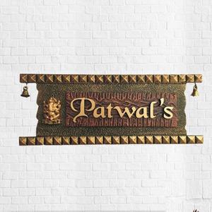 Mandavkar Arts plaques de nom en bois personnalisées pour la maison en plein air famille verre maison bureau extérieur décor maison - Product Image 2