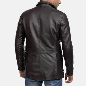Veste de moto en peau de mouton à prix de gros, manteau long décontracté, personnalisé, nouveau design OEM, fait main, logo frontal, écologique - Product Image 3
