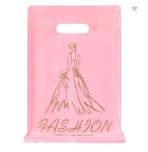 High Quality Custom logo Printed Fold Plastic Die Cut Handle Carry Shopping Packaging <b>Bags</b> - Product Image 4