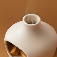 Diffuseur d'huiles essentielles en céramique écologique fait main, chauffe-bougie double puissance, lampe parfumée très parfumée