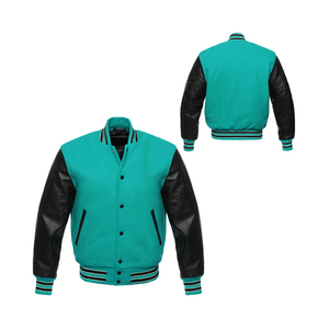 Veste universitaire Letterman de baseball personnalisée unisexe broderie de saison d'hiver avec options de coupe en cuir denim de décoration - Product Image 6