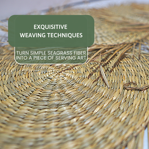 Set 4 napperons en jonc de mer en papier fait à la main napperon rond à bordure en raphia Fabrication de haute qualité - Product Image 5