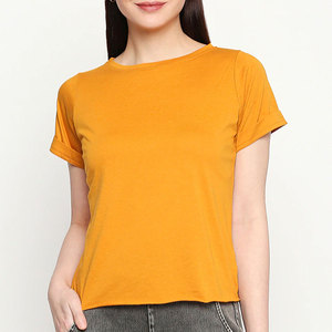 Camiseta con Ribete en Contraste, Última Moda, Nuevo Diseño, Ropa Urbana, Logotipo Personalizado, Camisetas para Mujer - Product Image 1