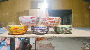 Hot Selling 2025 Customized Design Spun <b>Bamboo</b> <b>Plate</b> /Wholesale spun <b>Bamboo</b> <b>Bowl</b> High Quality made in Vietnam - Product Image 4