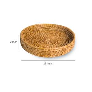 Plateau rond en rotin en gros, design unique, tissé à la main, type support pour utilisation en cuisine - Aliments et boissons Fabriqué en - Product Image 3