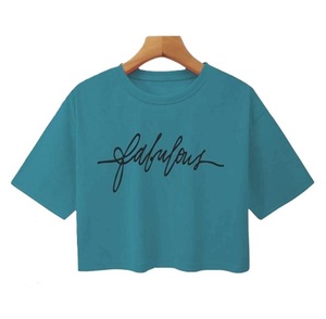 Camisetas cortas cómodas de media manga con diseño personalizado más vendidas de cualquier tamaño con estampado de algodón para mujer hechas en Bangladesh - Product Image 6