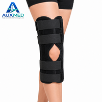 Attelle de genou unisexe en aluminium à trois panneaux avec charnières pliables, légère et portable pour la récupération post-opératoire et le soutien de la jambe