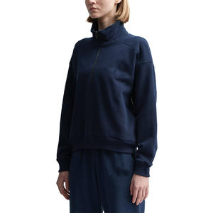 OEM ODM Pulls classiques en laine 100% pour femmes, tricots à col montant et fermeture éclair, hauts en tricot torsadé chauds et solides personnalisés pour femmes - Product Image 6