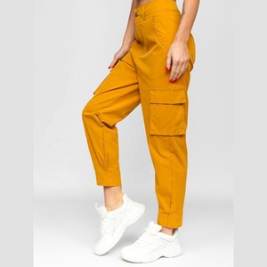 Pantalones Cargo de Cintura Baja y Pierna Ancha para Mujer, Talla Grande, 100% Algodón, Ecológicos y Transpirables, Diseño Moderno para Verano - Product Image 4
