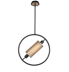 AK ที่วางตาข่ายทองเหลืองแขวนโลหะไฟจี้ในสีดำและทองเหลืองเสร็จแล้วสำหรับการตกแต่งภายในโรงแรมและบ้าน - Product Image 1