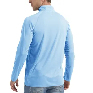 T-shirts à fermeture éclair 1/4 pour hommes, protection UV UPF 50 +, chemise pour la pêche et les sports de plein air, évacuation de l'humidité, séchage rapide - Product Image 6