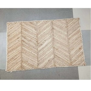 New Arrival High Quality Plush Cotton <b>Rectangular</b> Jute Area Rug and Carpets Anti-Slip Made in India - Product Image 4