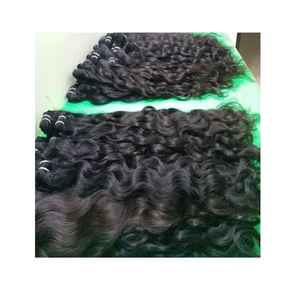Cabello ondulado crudo indio de fábrica, extensiones de cabello tejido de Trama humana, cutículas, la mejor calidad, precio más barato - Product Image 1