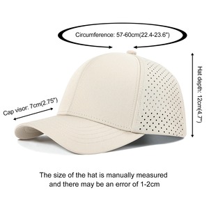 Low MOQ Custom 6-Panel Waterproof Polyester Perforated Golf Hat Cap Quick Dry Laser Cut Hole Fashion Style Sports Unisex - Product Image 2