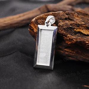 เครื่องประดับทำจากเรซินเถ้ากระดูกขนาด12x25มม. ทรงสี่เหลี่ยมสีเงิน925 - Product Image 1