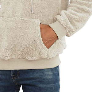 เสื้อฮู้ดขนแกะเชอร์ปาสำหรับผู้ชายเสื้อผ้าแฟชั่นแบบกำหนดเองพิมพ์โลโก้ได้ - Product Image 5