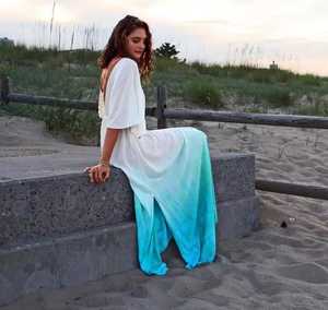 2025 Holiday Newest Loose Long Maxi Dress for Women 100% Rayon <b>Tie</b> Dye <b>Floral</b> Sun Dresses Free Size Floor-Length Ladies Dress - Product Image 4