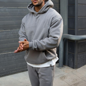 Chándal de 2 piezas de estilo callejero para hombre, Sudadera con capucha, sudadera cálida de lana suave para hombre, chándal y pantalones de chándal, chándal de lana - Product Image 1